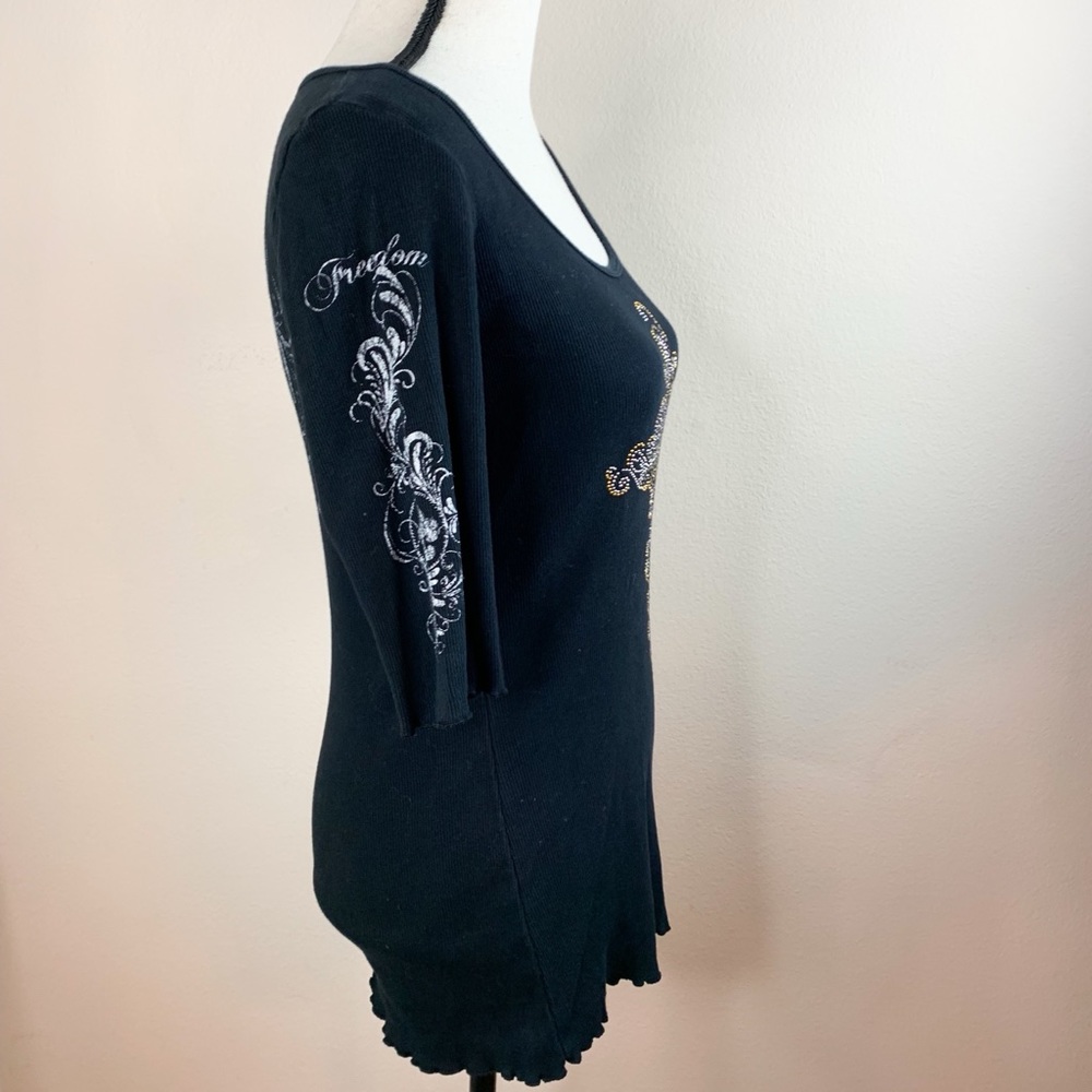 Freedom USA Ribbed Rhinestone Shirt - Picture 2 of 4